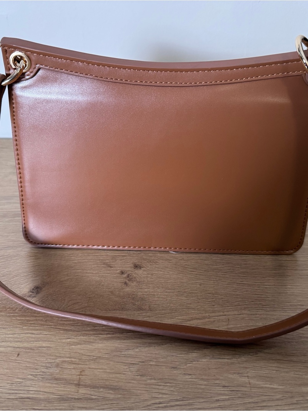 Madison West Cream Woven Crossbody with Brown Trim and Gold Buckle - Picture 3 of 7